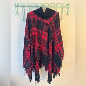 Plaid poncho from Social Threads